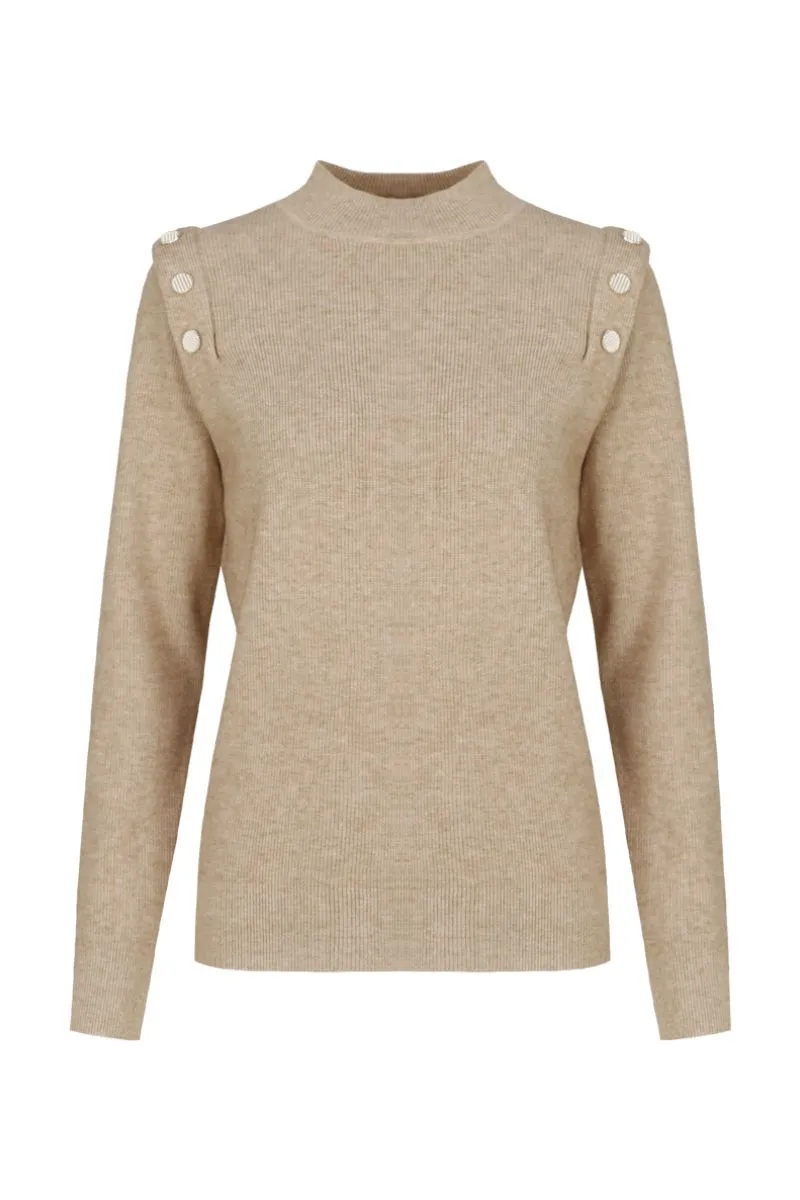 CS The Label Kalina Knit Pullover, khaki gebreide trui